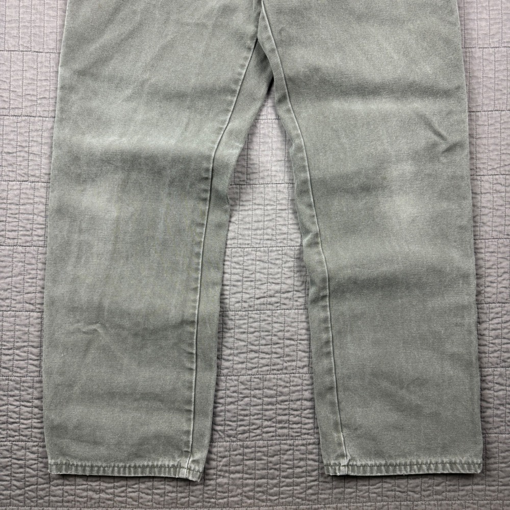 Dickies Mens 33x32 (32x31) Relaxed Fit Carpenter Pants Green Canvas Workwear - Picture 6 of 11